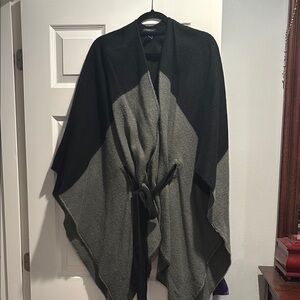 Stylish Black and Gray Poncho